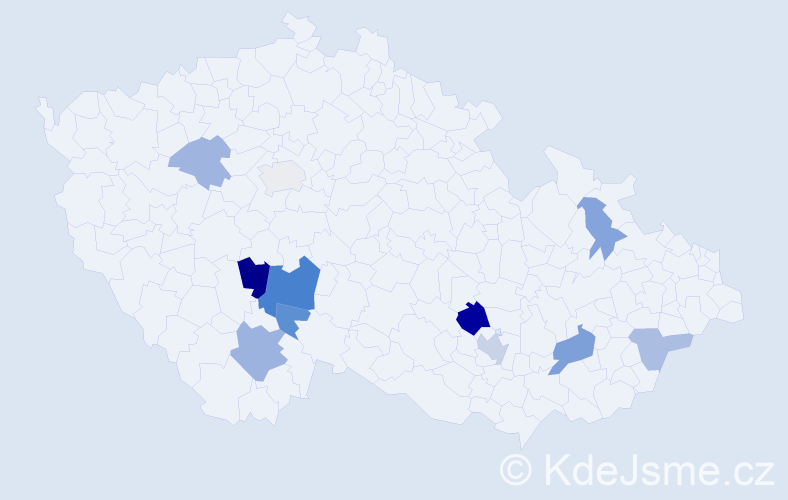 Příjmení: 'Permedlová', počet výskytů 20 v celé ČR