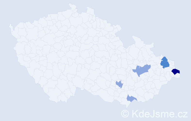 Příjmení: 'Gajdaczek', počet výskytů 19 v celé ČR