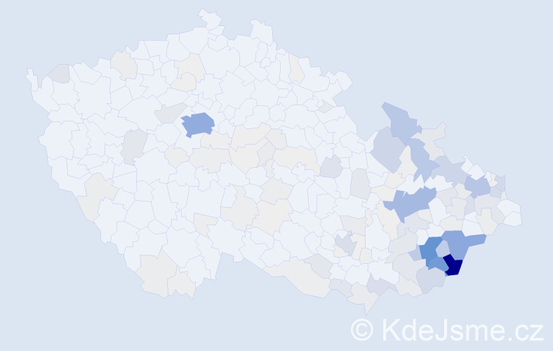 Příjmení: 'Machů', počet výskytů 1048 v celé ČR