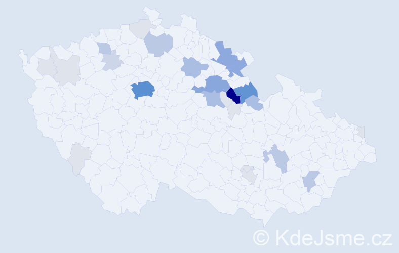 Příjmení: 'Kapucián', počet výskytů 102 v celé ČR