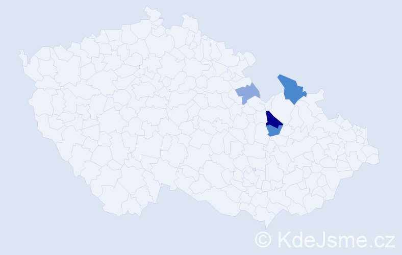 Příjmení: 'Szudová', počet výskytů 10 v celé ČR