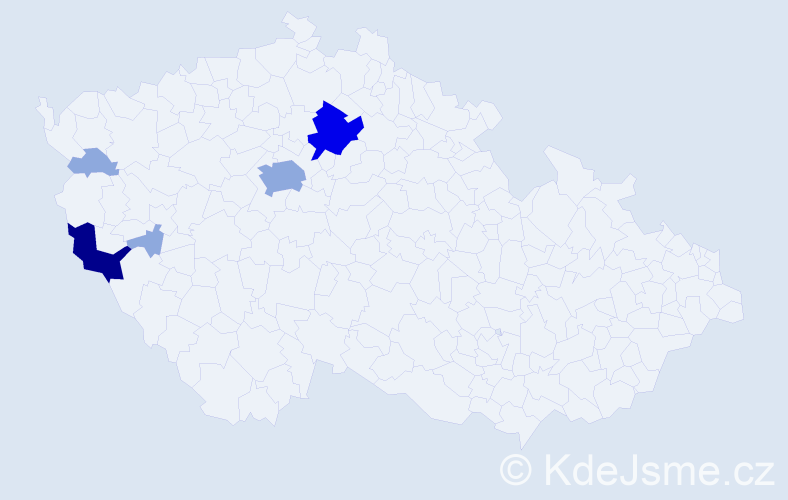 Příjmení: 'Hampek', počet výskytů 14 v celé ČR