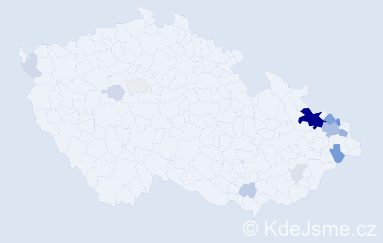 Příjmení: 'Manderla', počet výskytů 49 v celé ČR