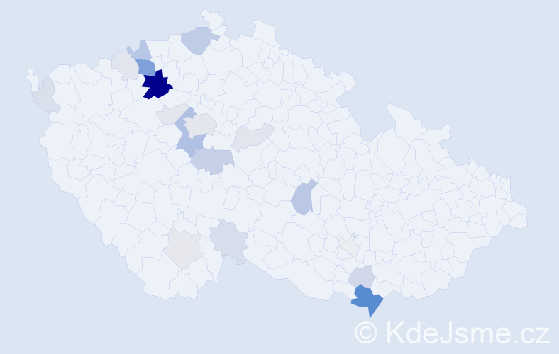 Příjmení: 'Sem', počet výskytů 67 v celé ČR