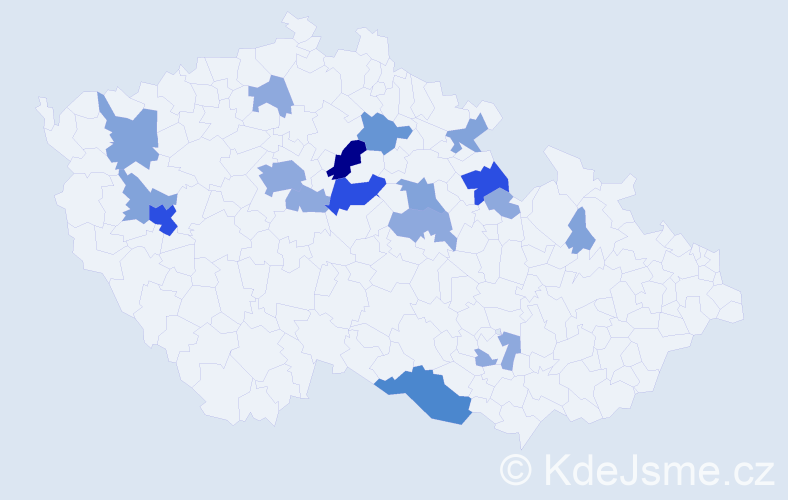 Příjmení: 'Zábrahová', počet výskytů 46 v celé ČR