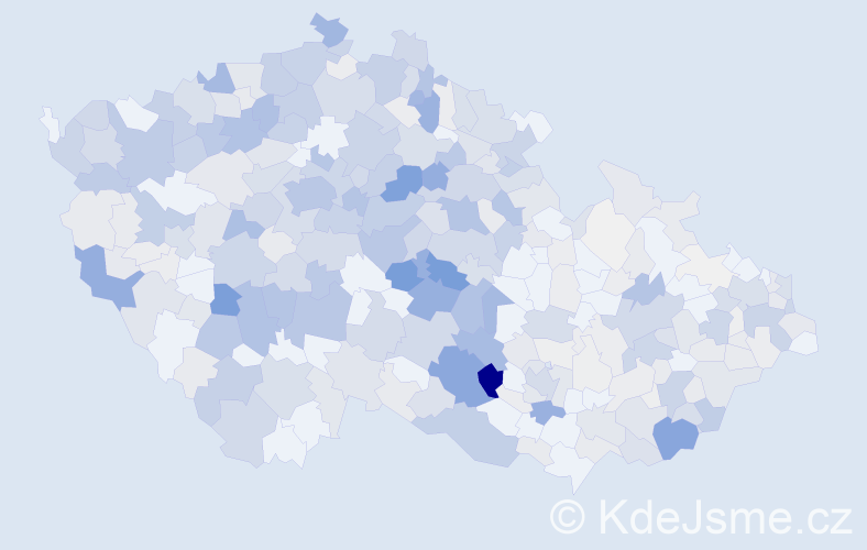 Příjmení: 'Kafka', počet výskytů 1751 v celé ČR