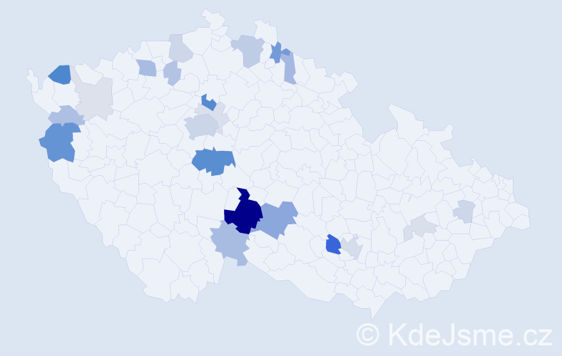 Příjmení: 'Dedera', počet výskytů 77 v celé ČR