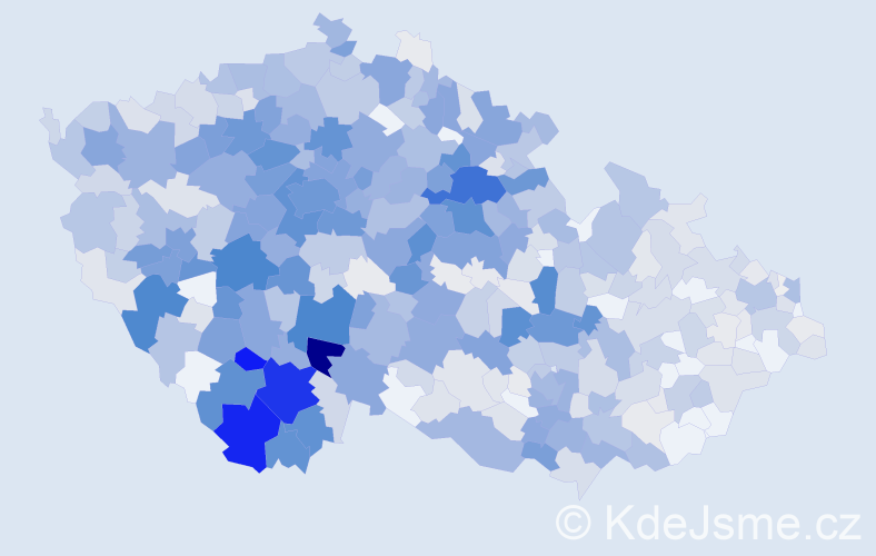 Příjmení: 'Čížek', počet výskytů 3812 v celé ČR