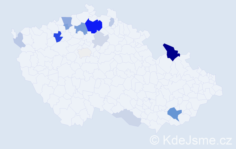 Příjmení: 'Klinec', počet výskytů 36 v celé ČR