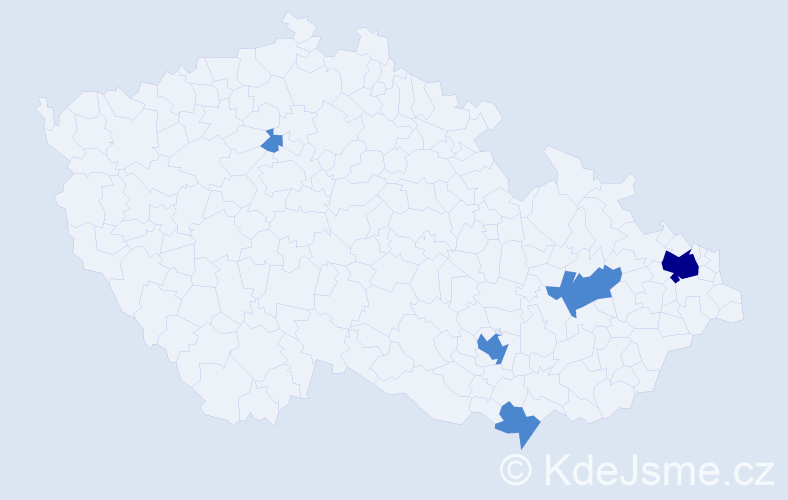 Příjmení: 'Vravko', počet výskytů 7 v celé ČR