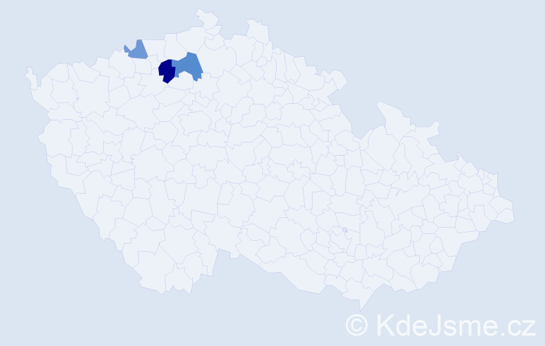 Příjmení: 'Baudler', počet výskytů 5 v celé ČR