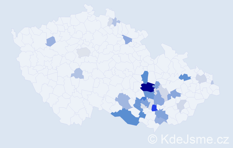 Příjmení: 'Oujezdský', počet výskytů 134 v celé ČR