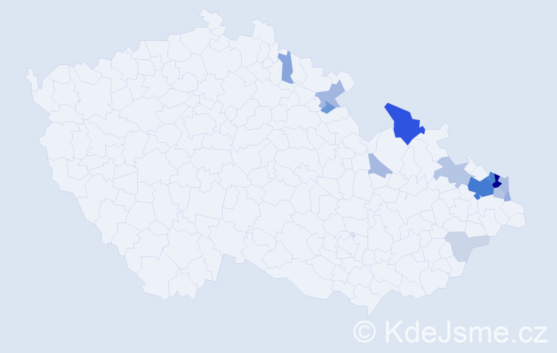 Příjmení: 'Pěčonková', počet výskytů 51 v celé ČR