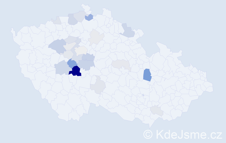 Příjmení: 'Kraif', počet výskytů 61 v celé ČR