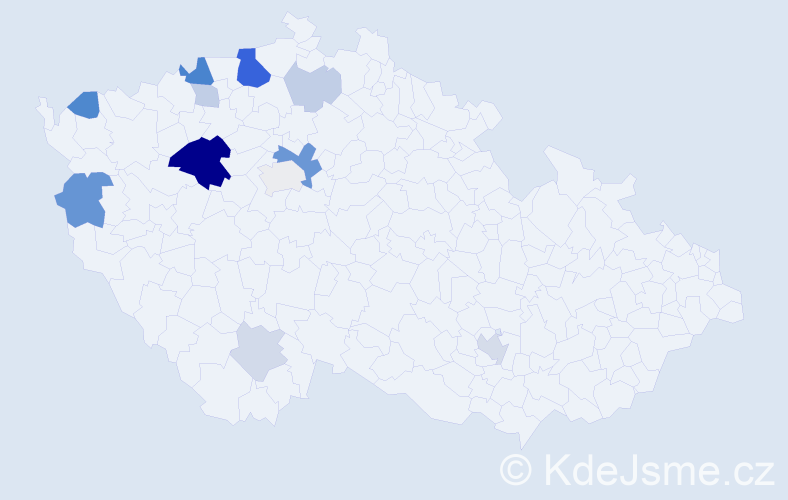 Příjmení: 'Kynkal', počet výskytů 32 v celé ČR