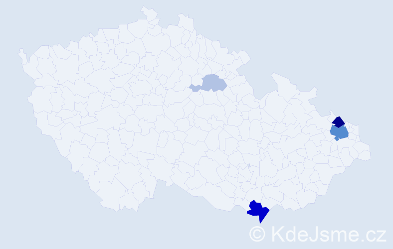 Příjmení: 'Kubináková', počet výskytů 15 v celé ČR