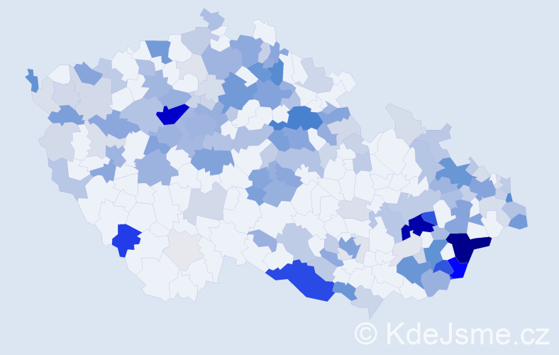 Příjmení: 'Špalek', počet výskytů 558 v celé ČR