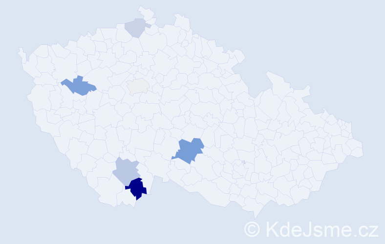 Příjmení: 'Kokejl', počet výskytů 12 v celé ČR