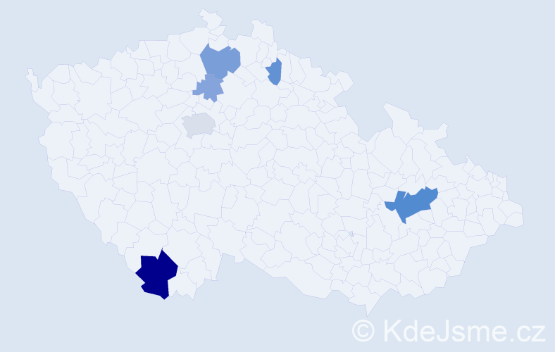 Příjmení: 'Borz', počet výskytů 16 v celé ČR