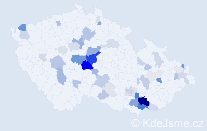 Příjmení: 'Šaňková', počet výskytů 149 v celé ČR