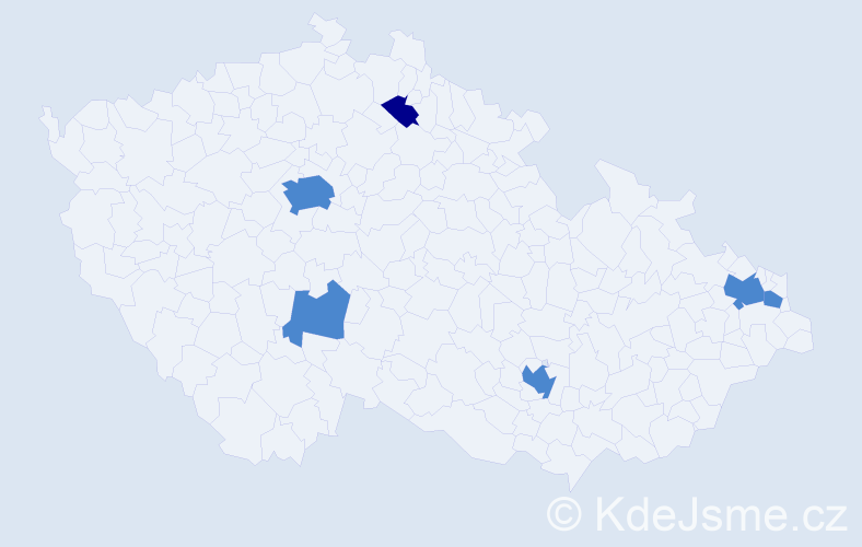 Příjmení: 'Kleszcz', počet výskytů 8 v celé ČR