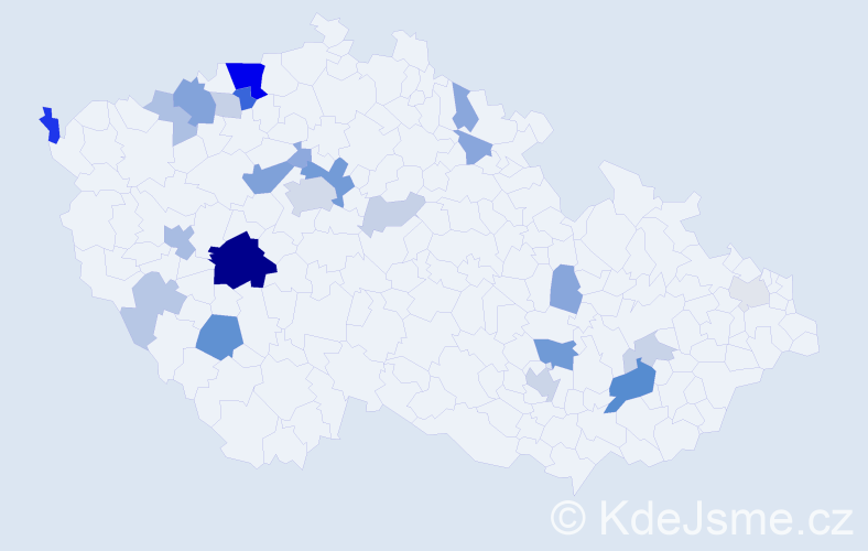 Příjmení: 'Dupáková', počet výskytů 72 v celé ČR