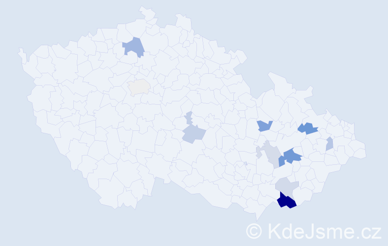 Příjmení: 'Tomšic', počet výskytů 22 v celé ČR