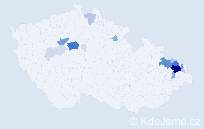 Příjmení: 'Klemens', počet výskytů 69 v celé ČR