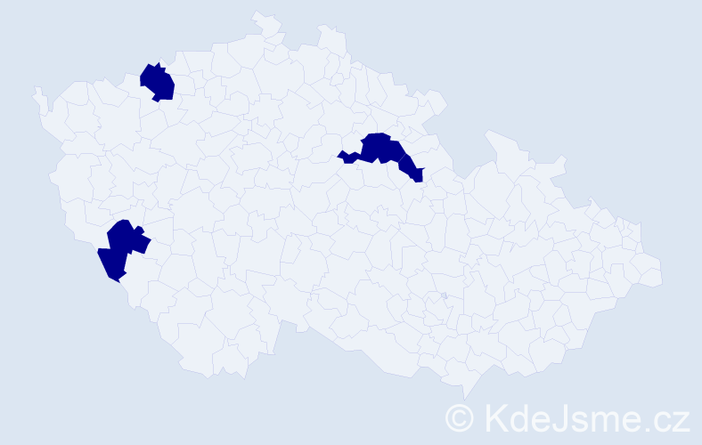 Příjmení: 'Misior', počet výskytů 4 v celé ČR