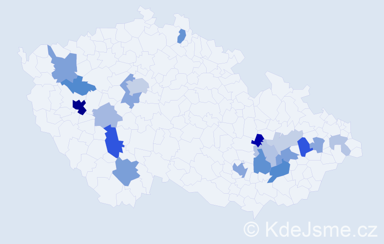 Příjmení: 'Hovora', počet výskytů 51 v celé ČR