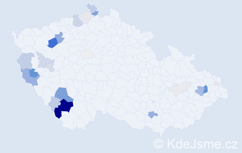 Příjmení: 'Kotrc', počet výskytů 82 v celé ČR