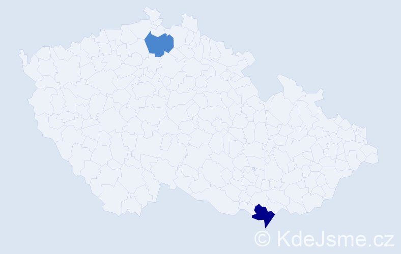 Příjmení: 'Zaliberová', počet výskytů 4 v celé ČR