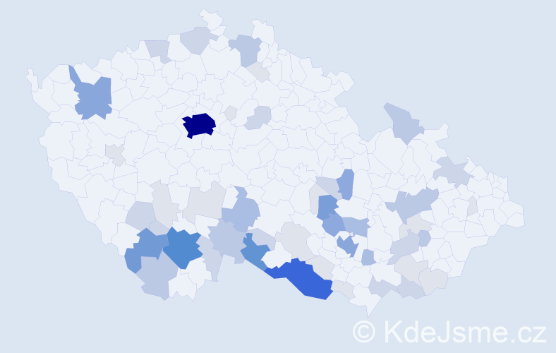 Příjmení: 'Lahodná', počet výskytů 174 v celé ČR