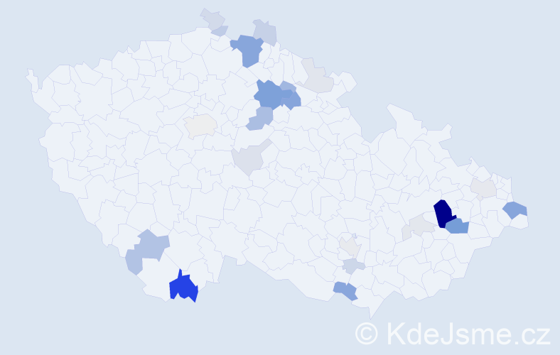 Příjmení: 'Bernkopf', počet výskytů 73 v celé ČR