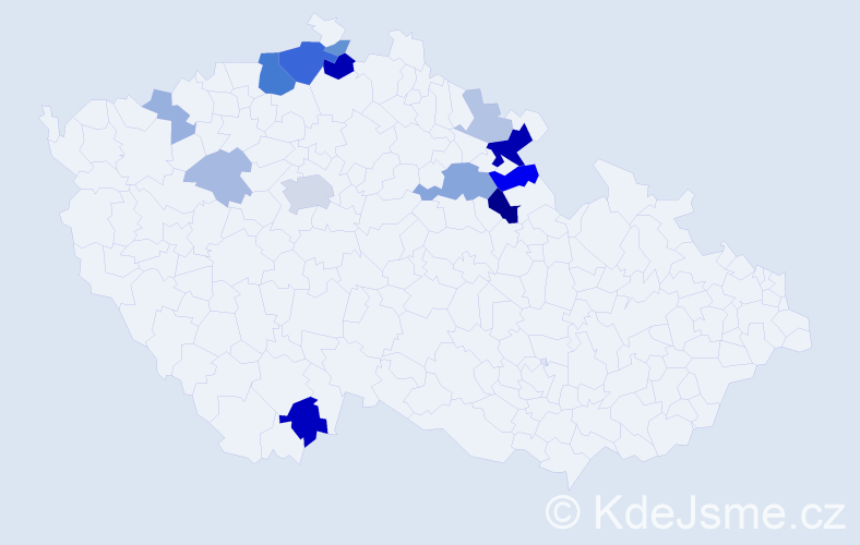 Příjmení: 'Dörner', počet výskytů 40 v celé ČR