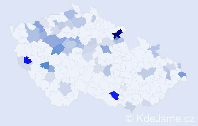 Příjmení: 'Kaufman', počet výskytů 172 v celé ČR