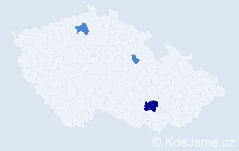 Příjmení: 'Pinčiar', počet výskytů 8 v celé ČR