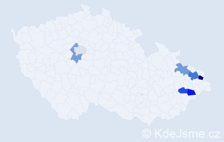 Příjmení: 'Divák', počet výskytů 12 v celé ČR