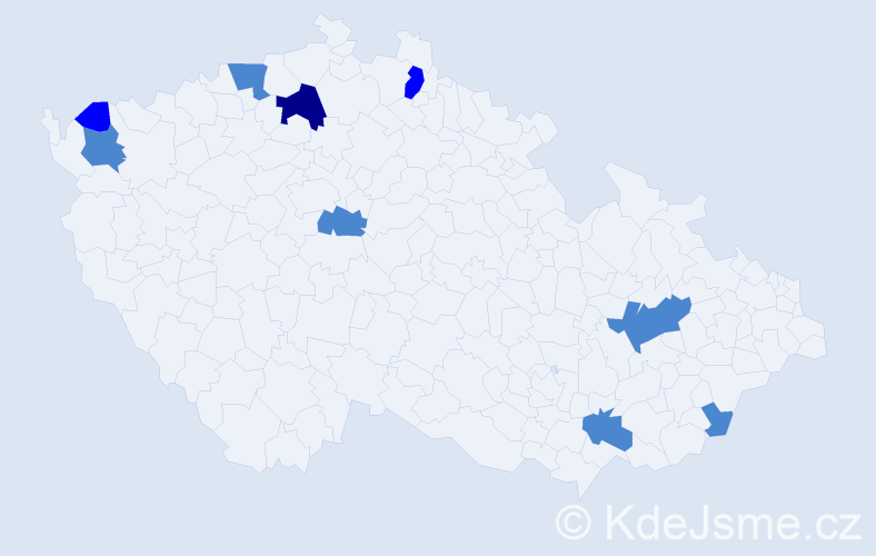 Příjmení: 'Bader', počet výskytů 13 v celé ČR