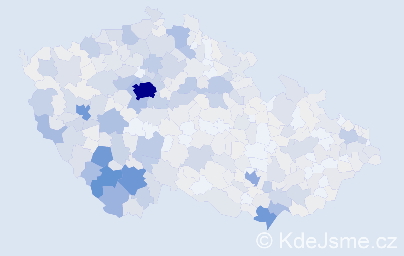 Příjmení: 'Mráz', počet výskytů 2570 v celé ČR