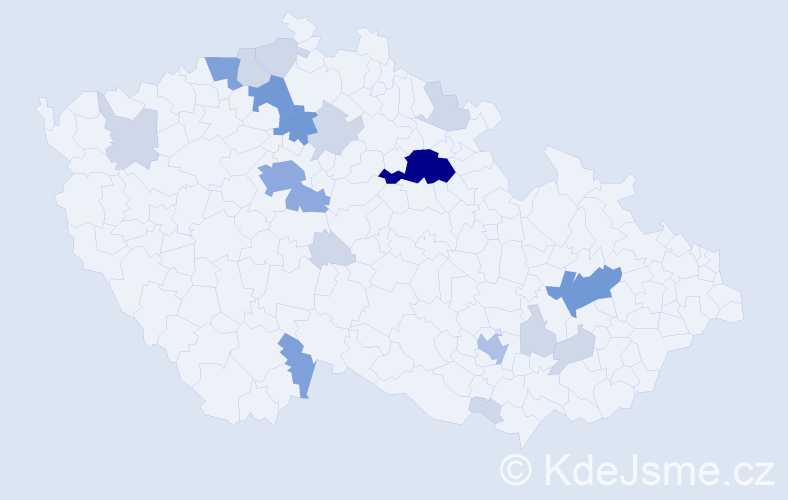 Příjmení: 'Srpek', počet výskytů 55 v celé ČR