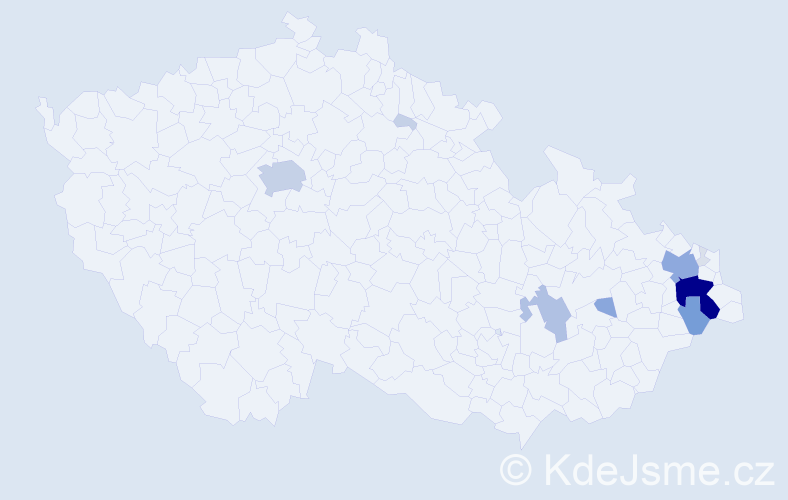Příjmení: 'Hlostová', počet výskytů 47 v celé ČR