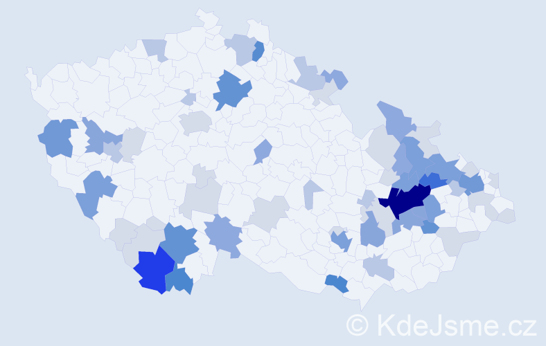 Příjmení: 'Bejdák', počet výskytů 197 v celé ČR