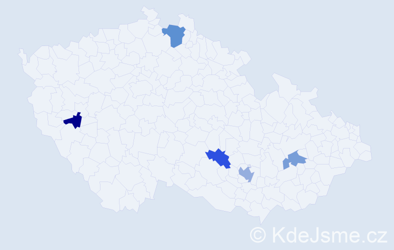 Příjmení: 'Náhlik', počet výskytů 7 v celé ČR
