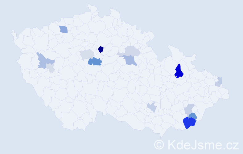 Příjmení: 'Gavalec', počet výskytů 32 v celé ČR
