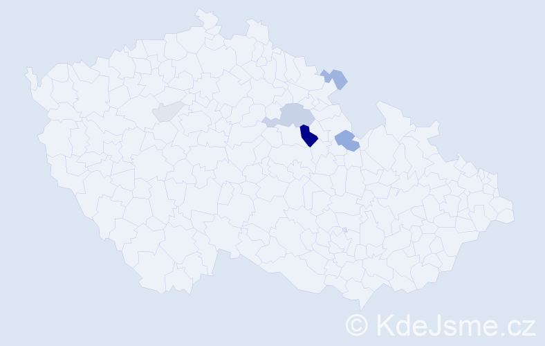 Příjmení: 'Svaták', počet výskytů 13 v celé ČR
