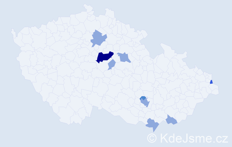 Příjmení: 'Flachbartová', počet výskytů 16 v celé ČR