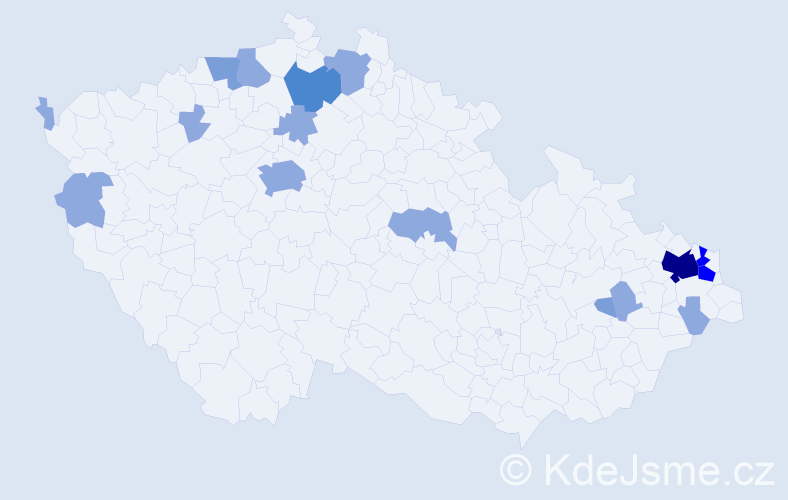 Příjmení: 'Hvolková', počet výskytů 34 v celé ČR