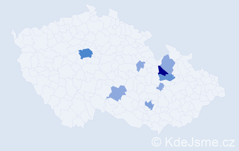 Příjmení: 'Trendl', počet výskytů 24 v celé ČR