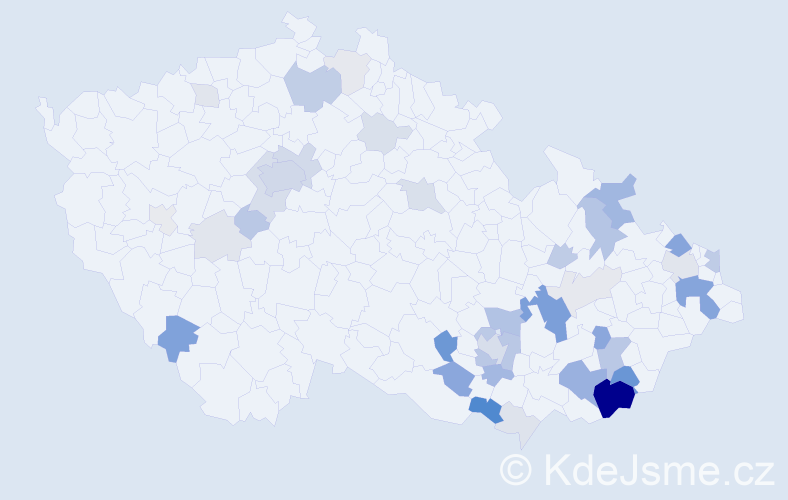 Příjmení: 'Staroba', počet výskytů 134 v celé ČR